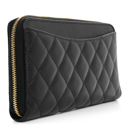 Chanel Caviar Quilted Large Gusset Zip Around Wallet Black 3 of 8