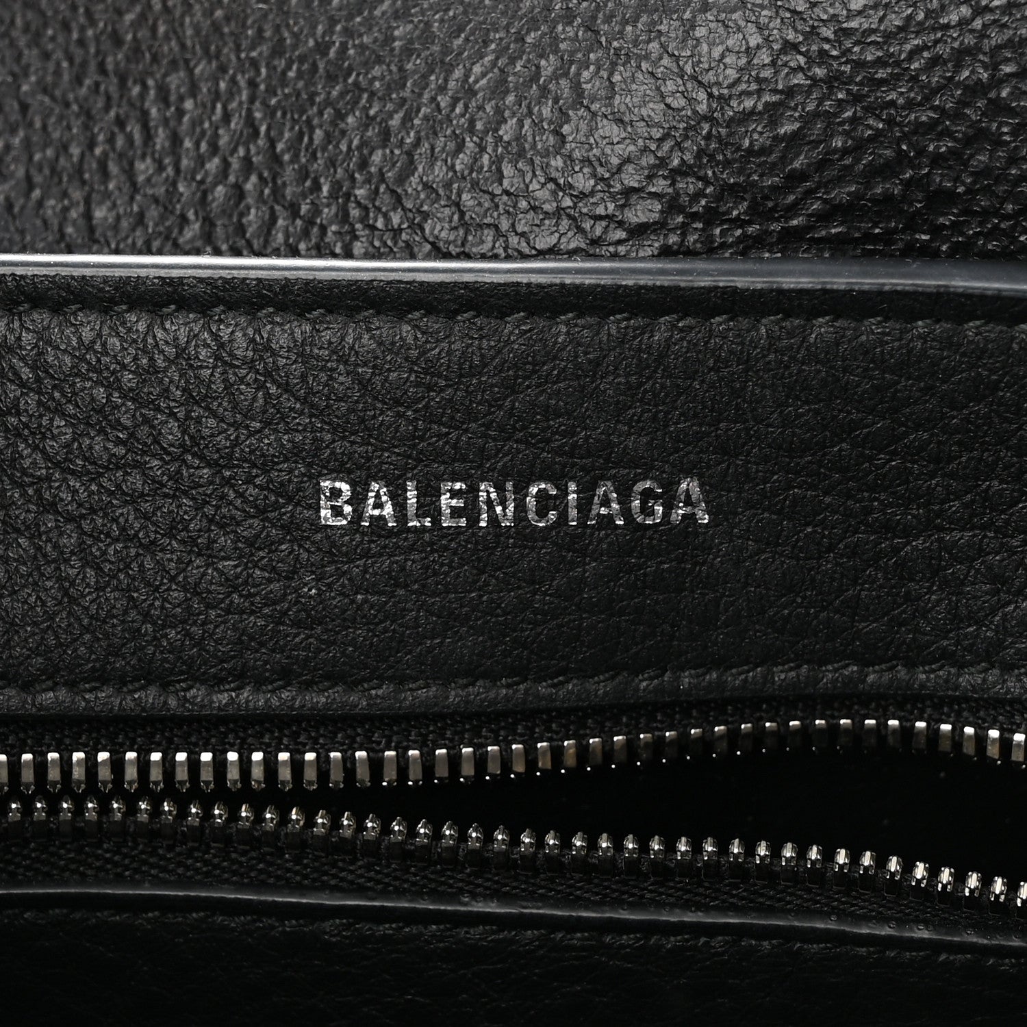 Balenciaga Metallic Goatskin Logo XXS Everyday Tote Argent Black 6 of 13
