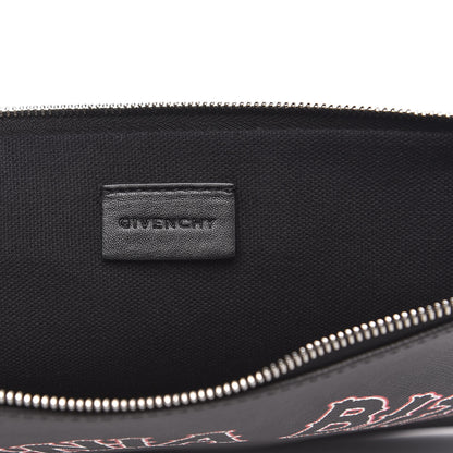 Givenchy Coated Canvas Medium Virginia Bitch Print Zip Pouch Black 6 of 10