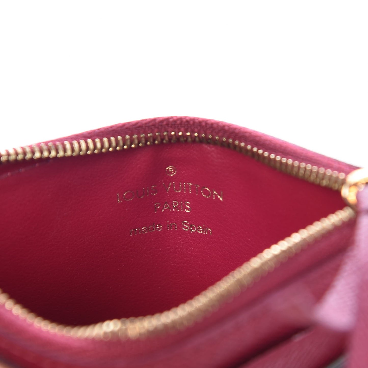 Monogram Zipped Card Holder Fuchsia