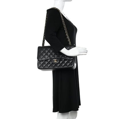 Chanel Caviar Quilted Jumbo Double Flap Black 3 of 13