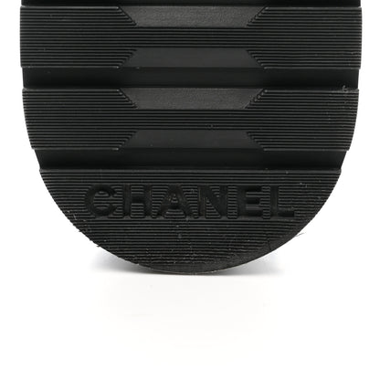 Chanel Shiny Lambskin Quilted Lace Up Combat Boots 38.5 Black 6 of 10