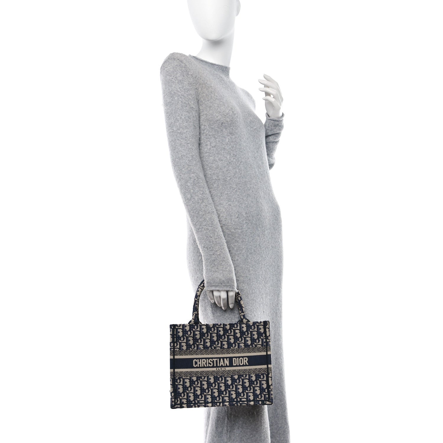 Christian Dior Oblique Small Book Tote Blue Multicolor 2 of 12
