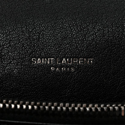 Saint Laurent Sheepskin Matelasse Chevron Monogram Medium College Bag Black 6 of 10