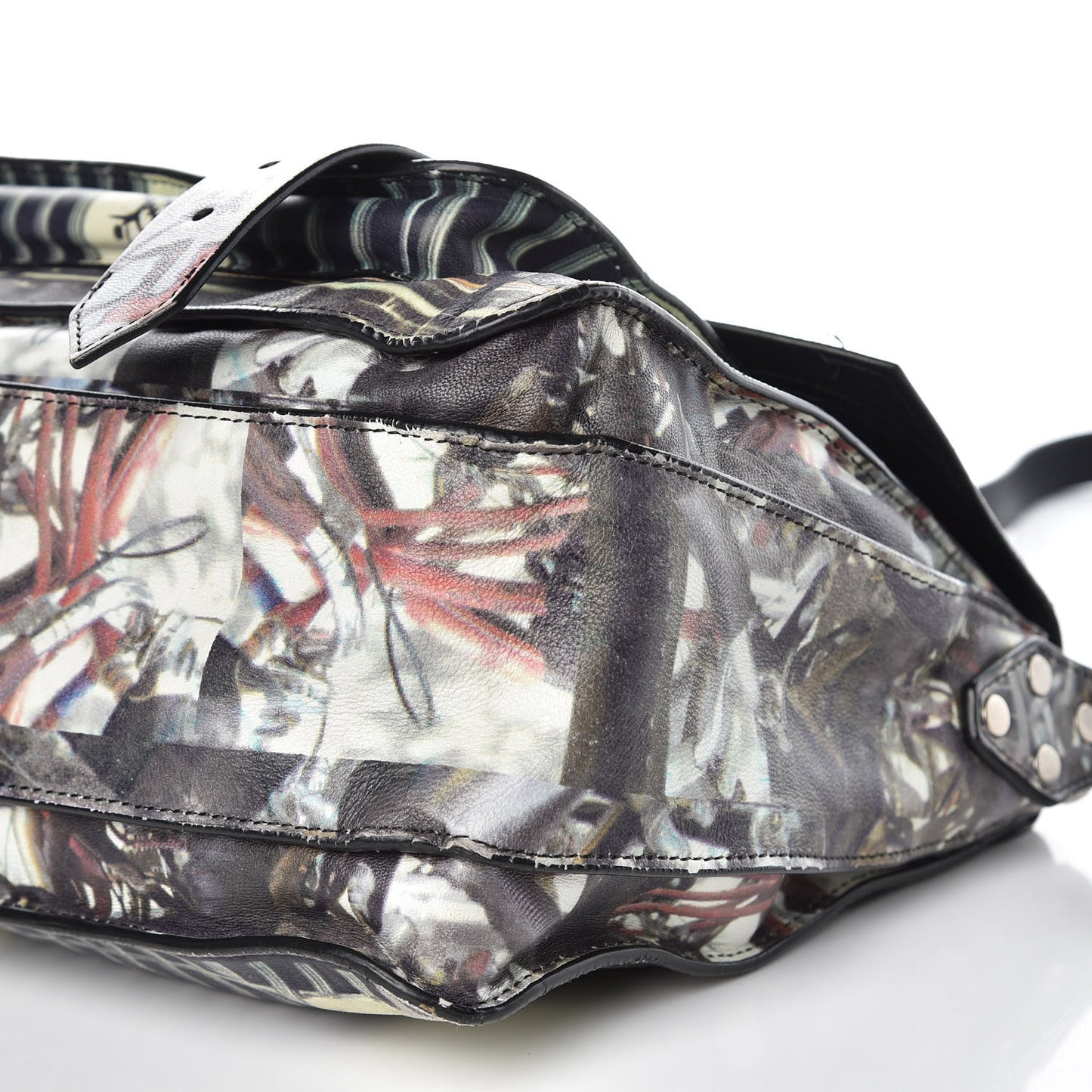 Calfskin PS1 Gotham Print Medium Satchel Fence Bike Ice