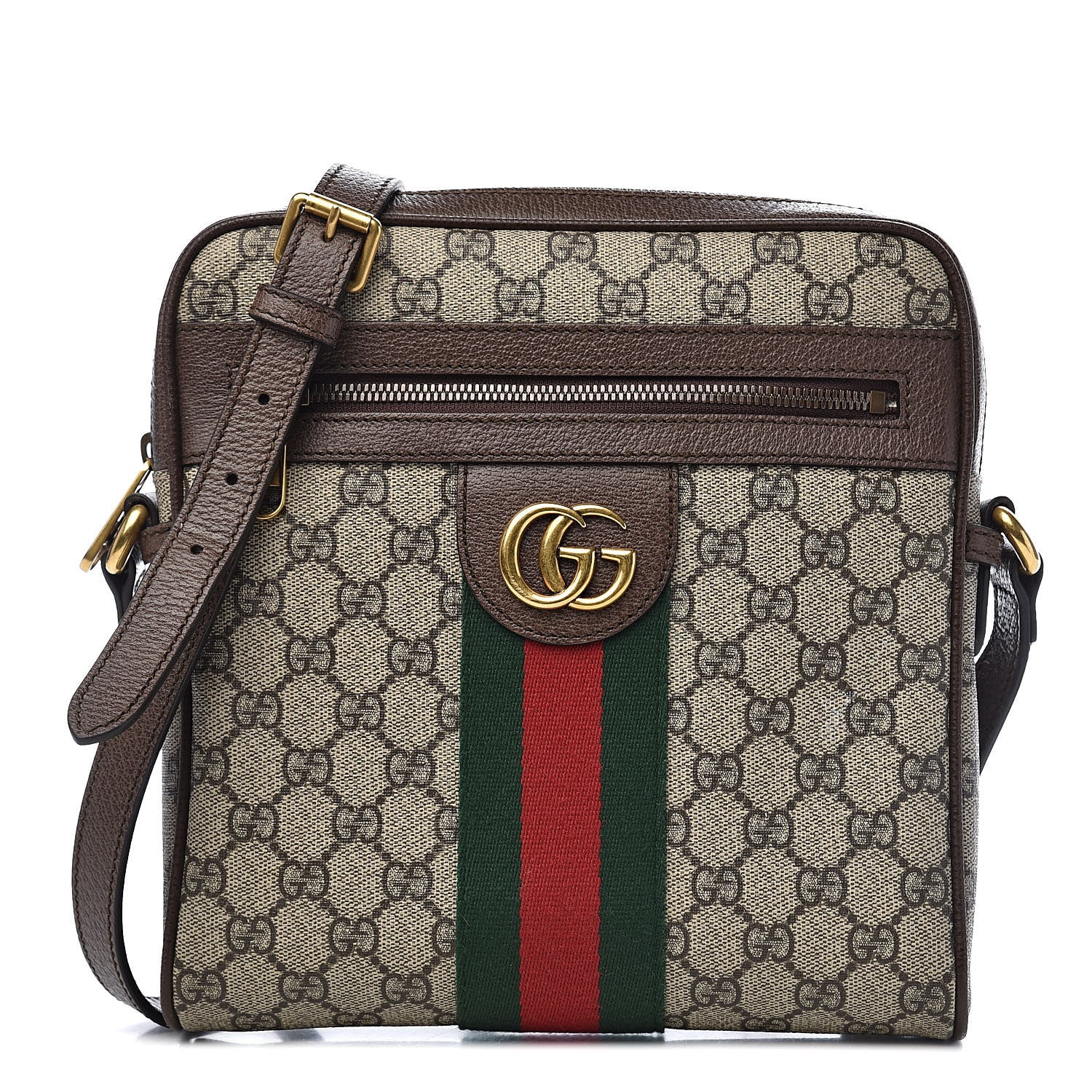 Gucci GG Supreme Monogram Web Small Ophidia Messenger Bag Brown 1 of 11