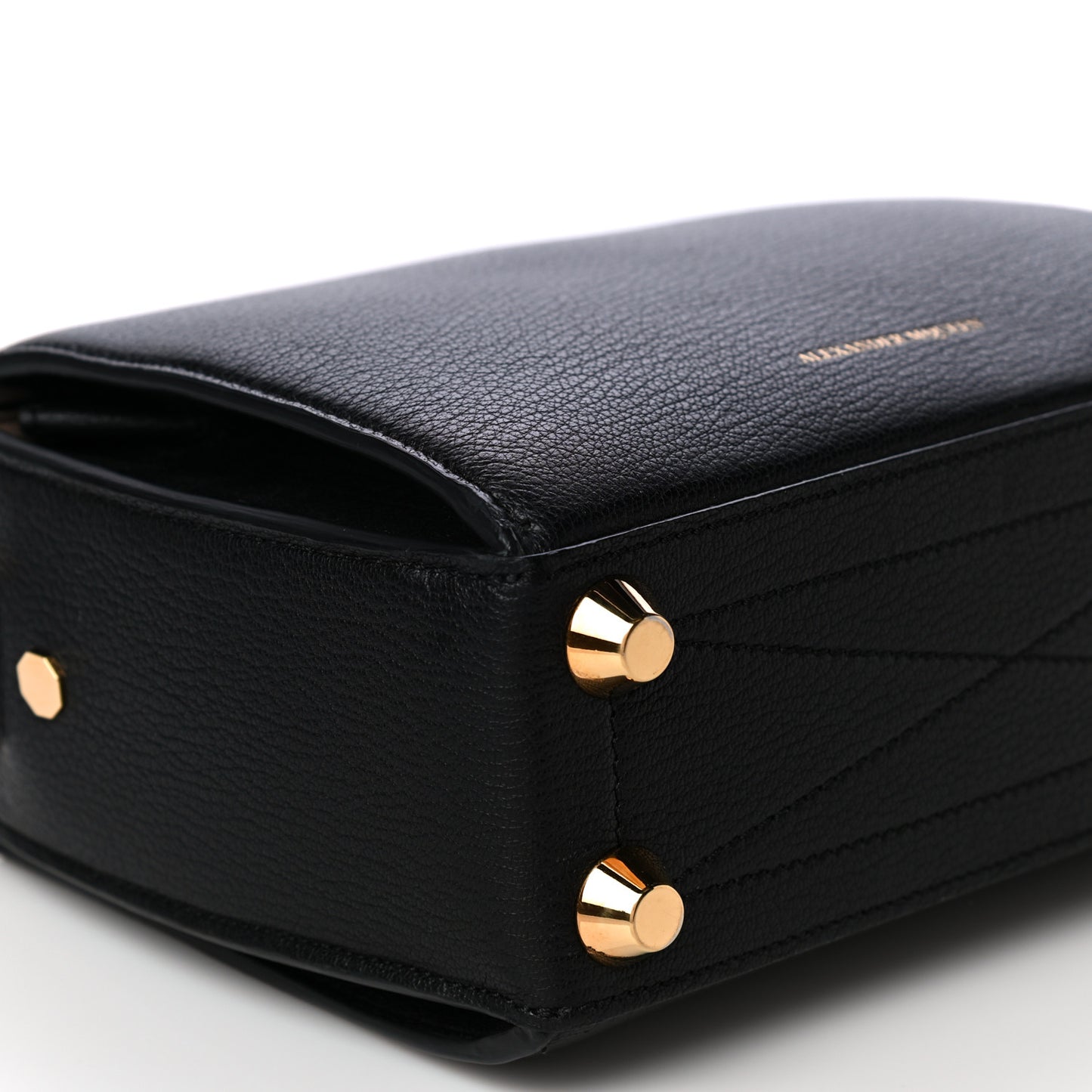 Fine Grain Goatskin Box Shoulder Bag 19 Black