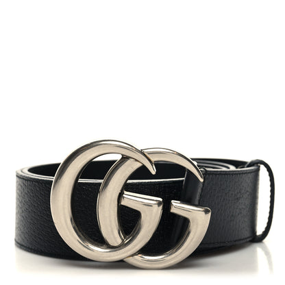 Gucci Textured Dollar Calfskin Nickel Double G 40mm Belt 85 34 Black 1 of 5