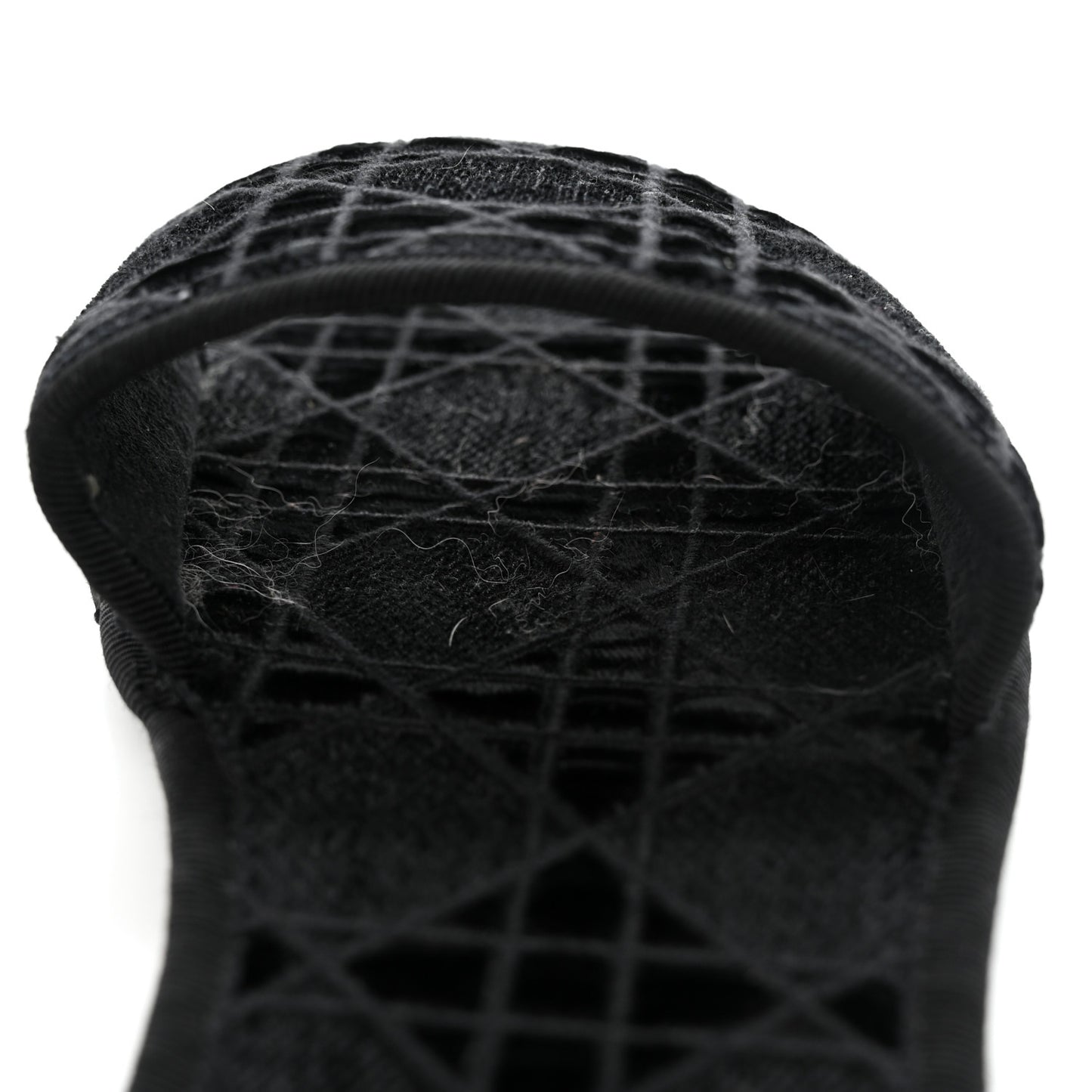 Velvet Cannage Chez Moi Slide Sandal 40.5 Black