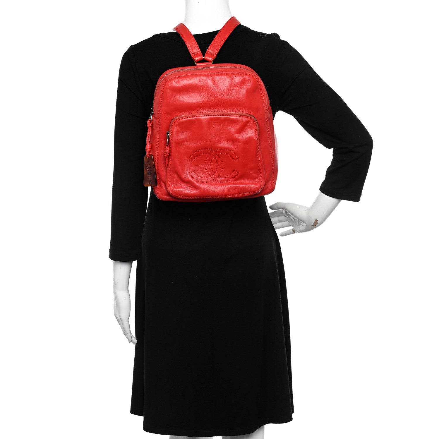 Chanel Lambskin CC Timeless Backpack Red 2 of 13