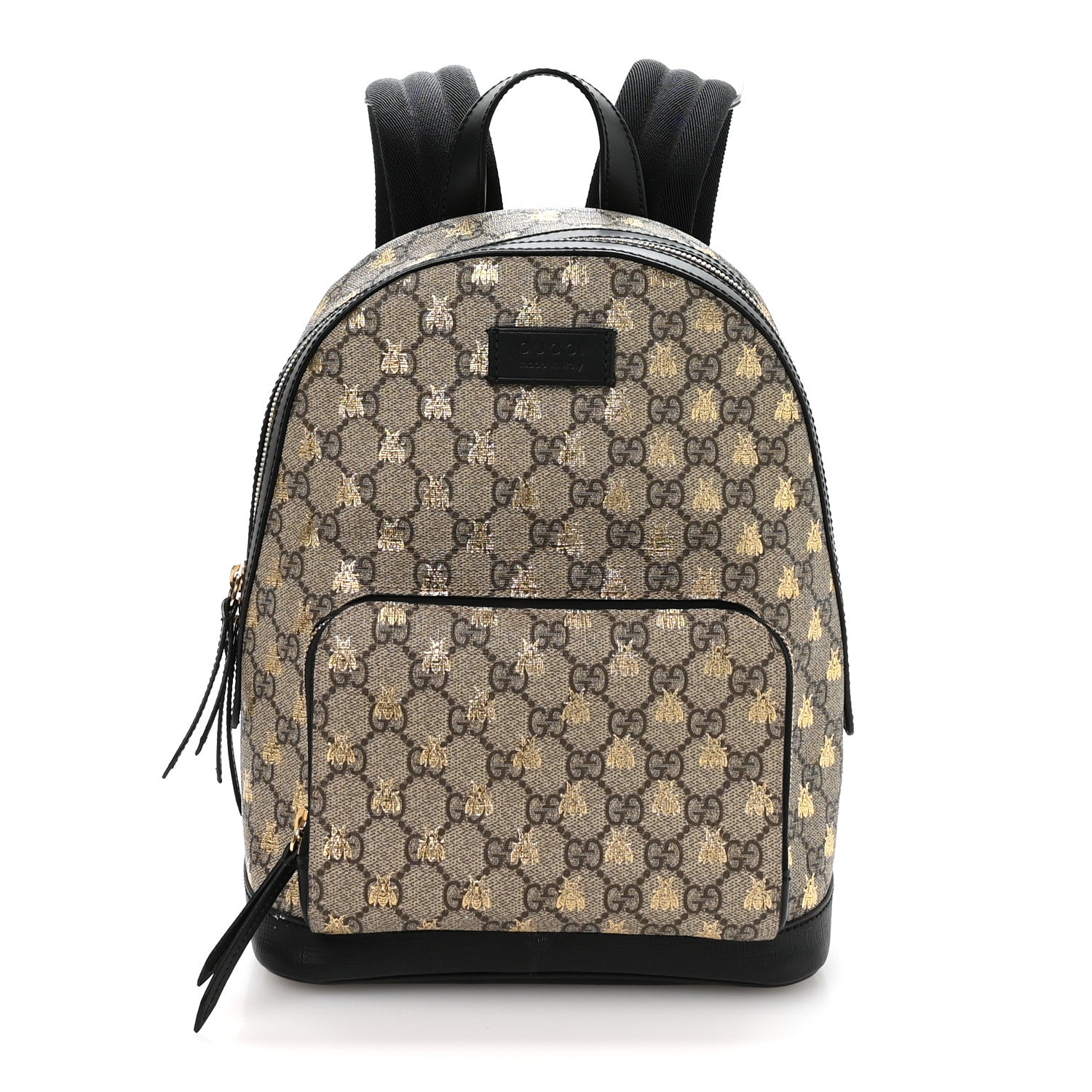 Gucci GG Supreme Monogram Bees Print Small Day Backpack Beige Oro Black 1 of 10