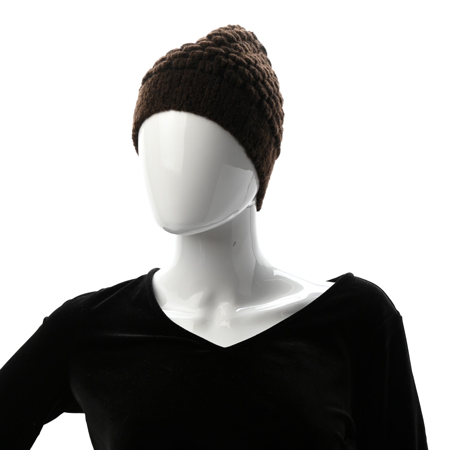 Hermes Cashmere Cotton Beanie Hat Brown 2 of 4