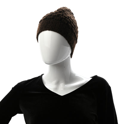 Hermes Cashmere Cotton Beanie Hat Brown 2 of 4