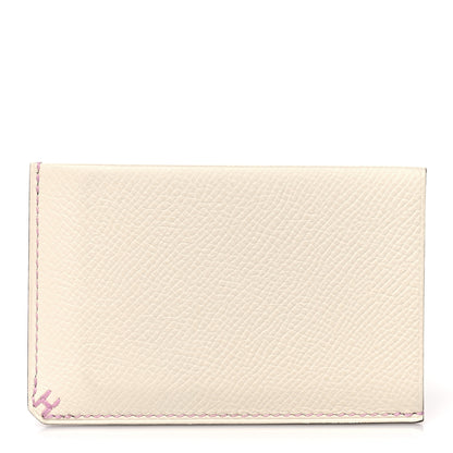 Hermes Epsom Card Case Nata Mauve Sylvestre 1 of 9