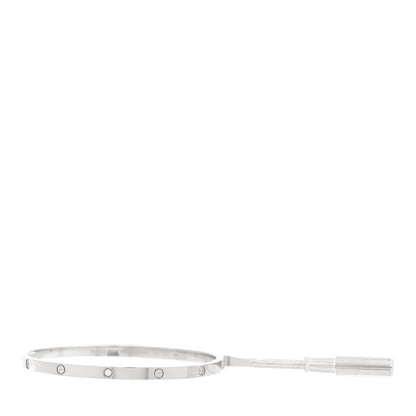 Cartier 18K White Gold 6 Diamond Small LOVE Bracelet 17 3 of 7