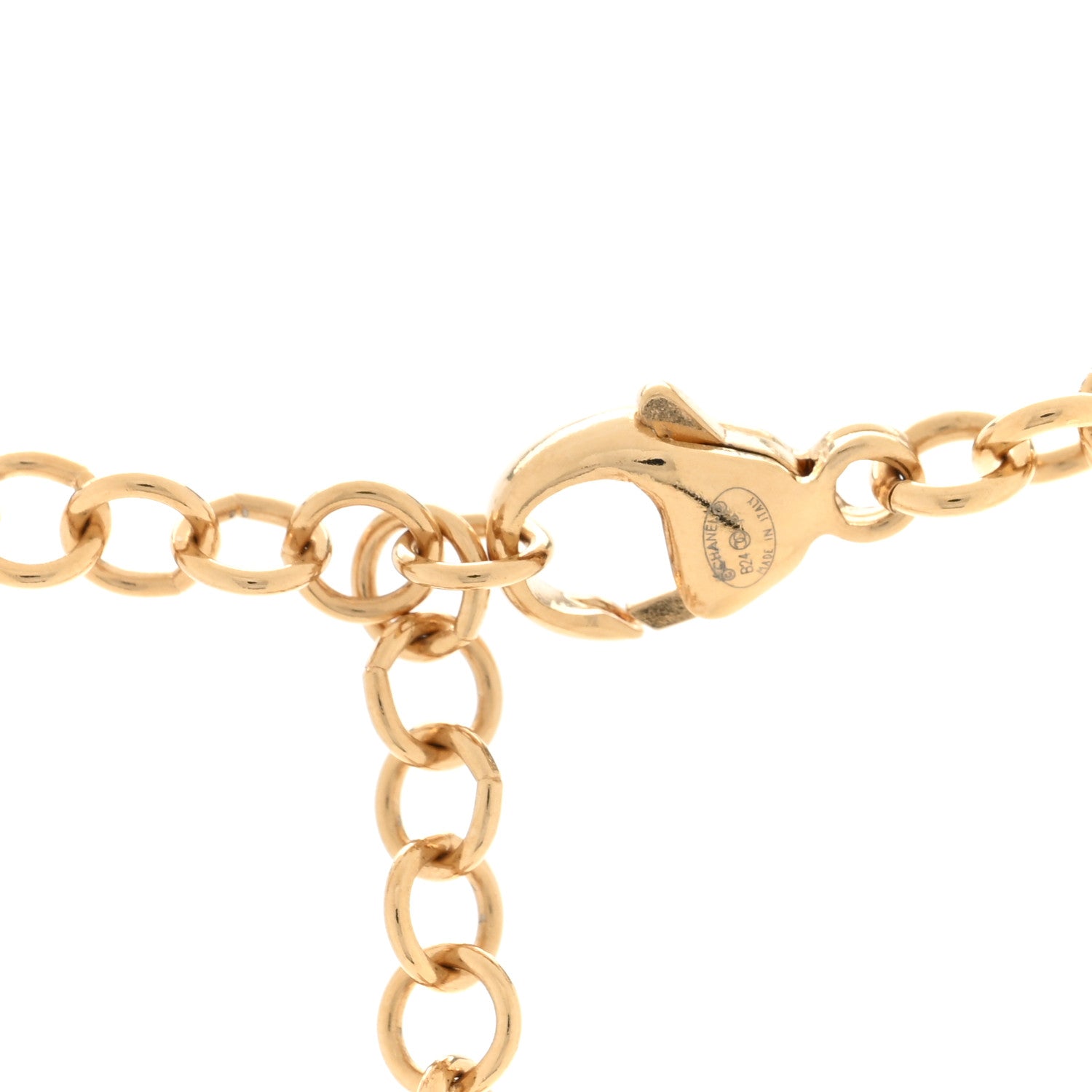Chanel CC Medallion Choker Chain Necklace Gold Black White 4 of 4