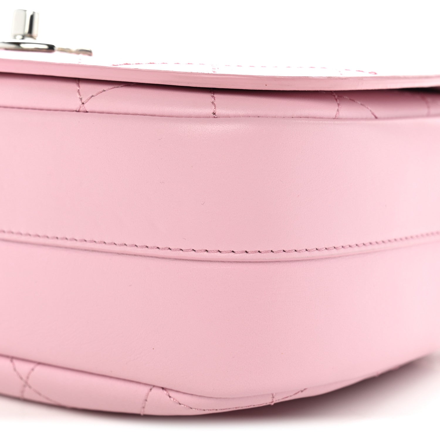 Chanel Calfskin Stitched Small Ring My Bag Flap Crossbody Pink 10 of 12