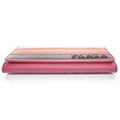 Prada Saffiano Striped Continental Wallet 4 of 8