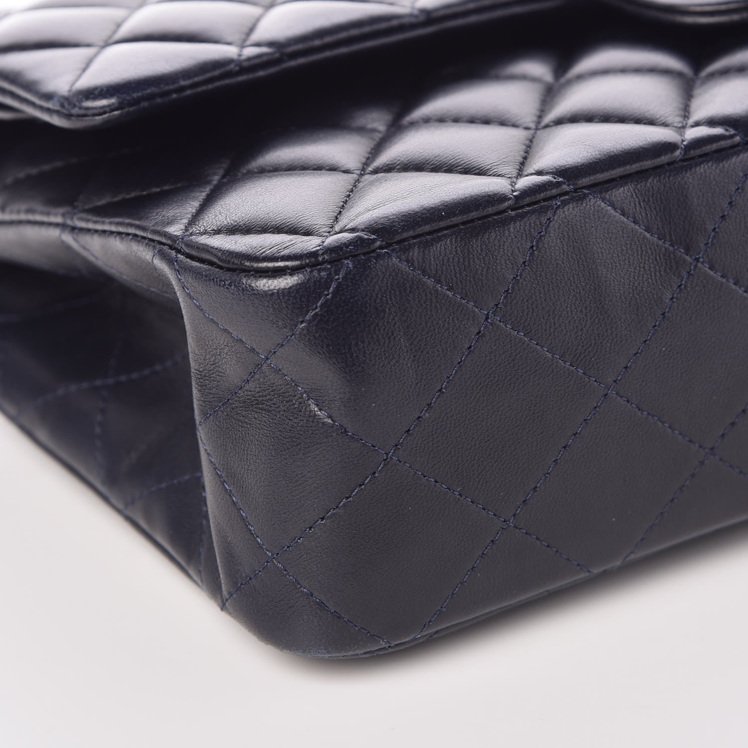 Chanel Lambskin Quilted Medium Double Flap Navy 9 of 11