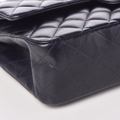 Chanel Lambskin Quilted Medium Double Flap Navy 9 of 11