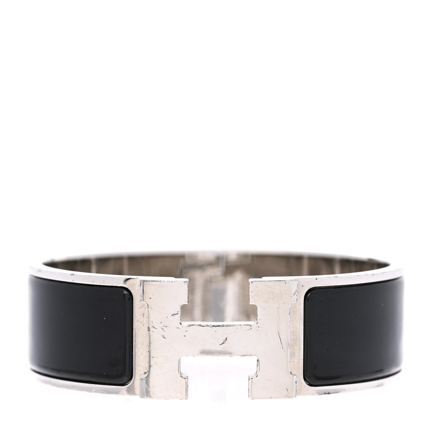 Enamel Wide Clic Clac H Bracelet GM Black