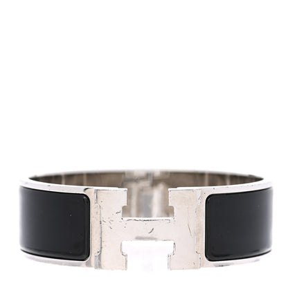 Hermes Enamel Wide Clic Clac H Bracelet GM Black 1 of 4