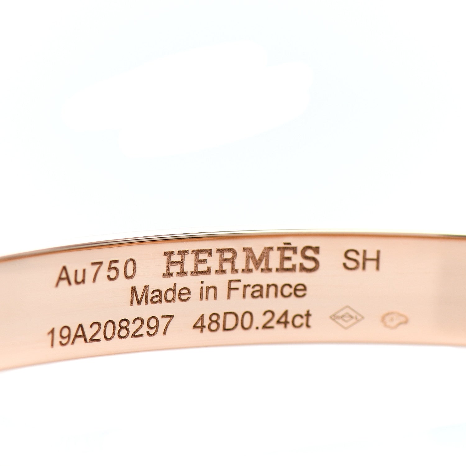 Hermes 18K Rose Gold Diamond PM Collier De Chien Bracelet SH 4 of 5