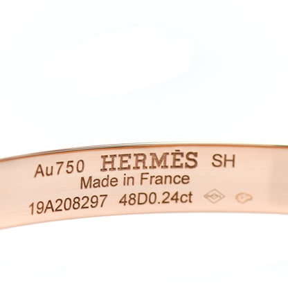Hermes 18K Rose Gold Diamond PM Collier De Chien Bracelet SH 4 of 5