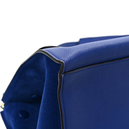 Celine Drummed Calfskin Suede Medium Trapeze Indigo 11 of 14