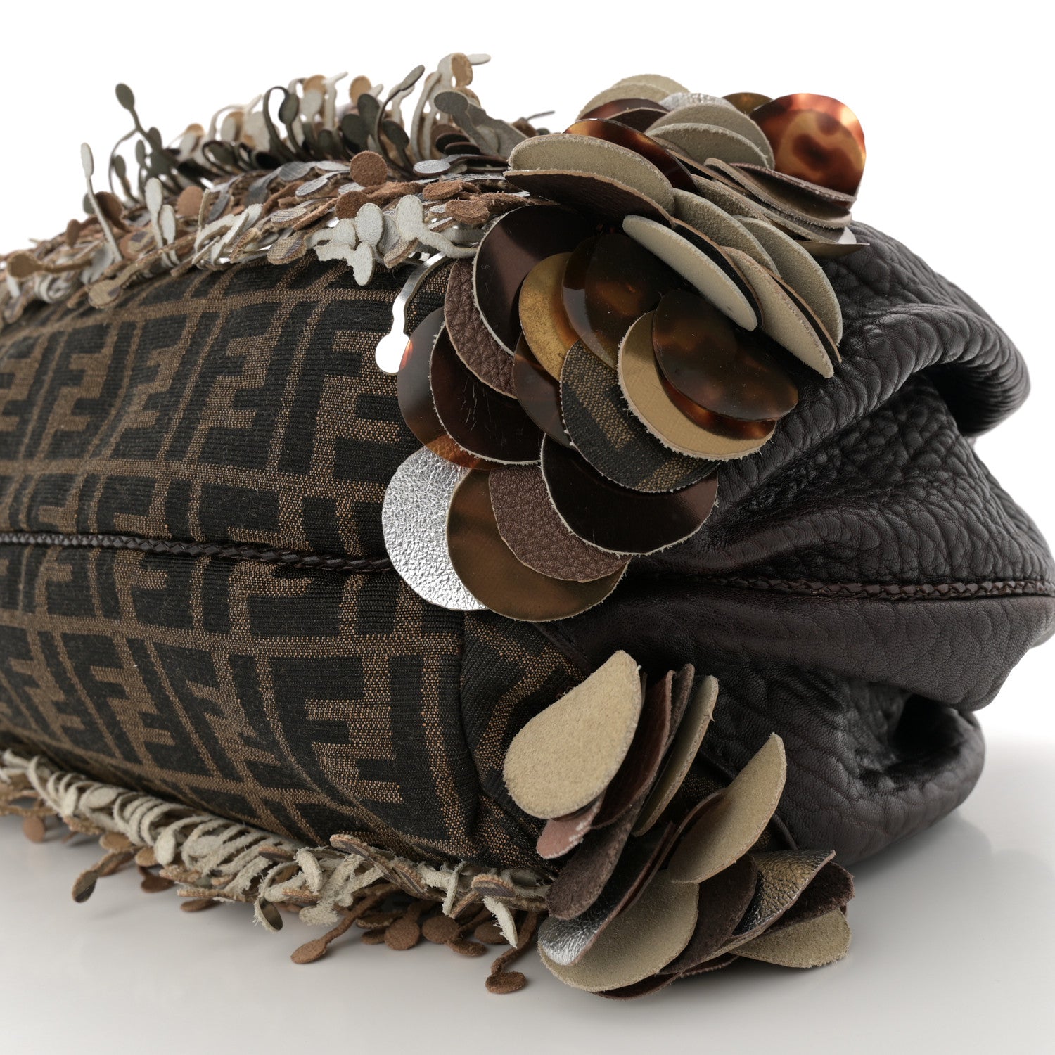 Fendi Nappa Zucca Fringe Spy Tobacco 10 of 10