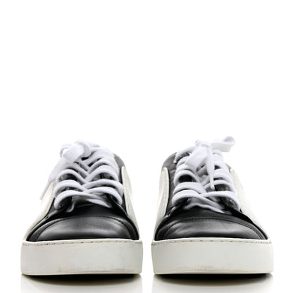 Chanel Calfskin Womens CC Sneakers 37 Black White 2 of 18