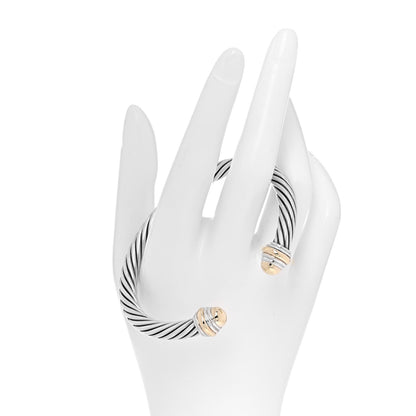 David Yurman Sterling Silver 14K Yellow Gold 7mm Cable Classics Bracelet 2 of 4