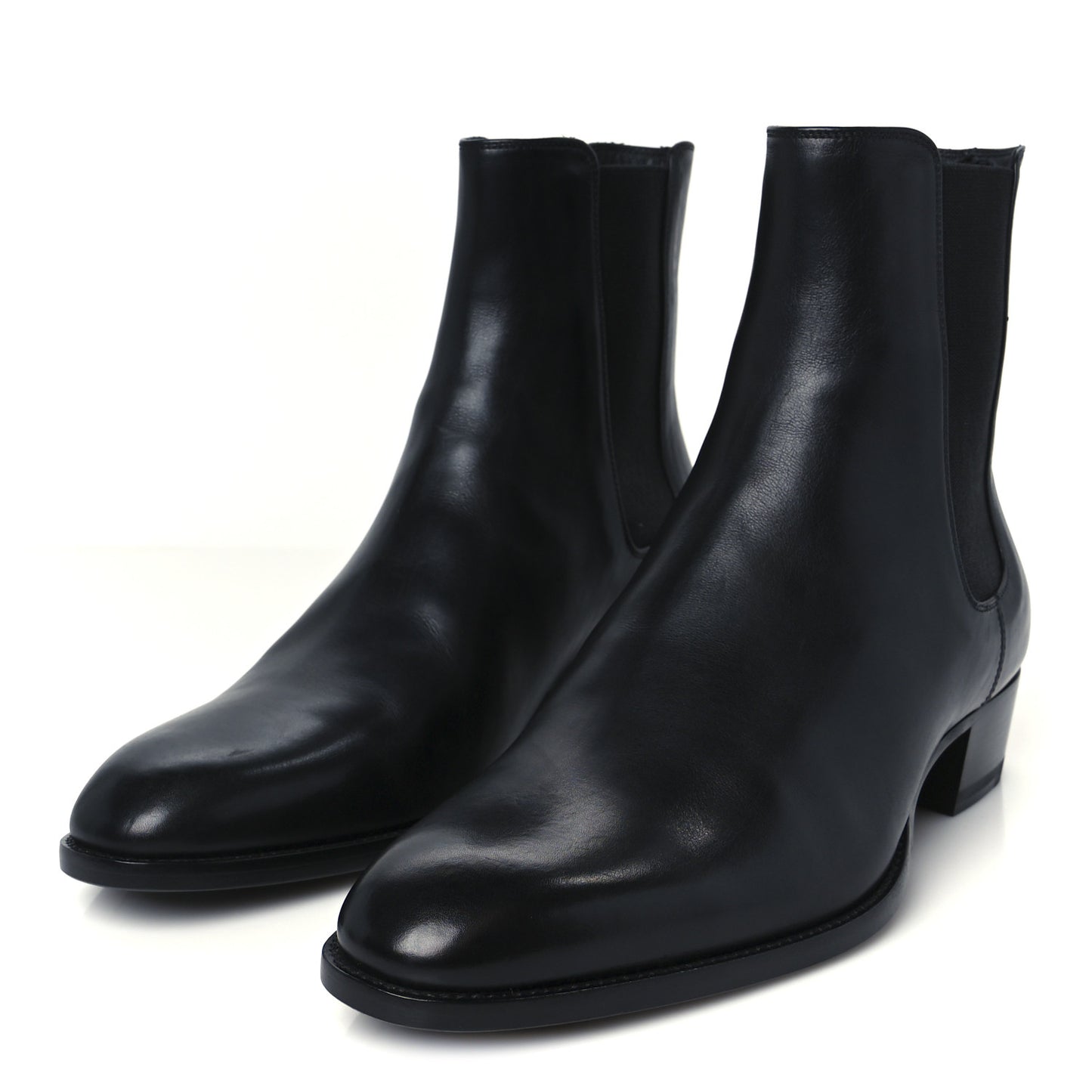 Calfskin Mens Wyatt Chelsea Boots 39.5 Black
