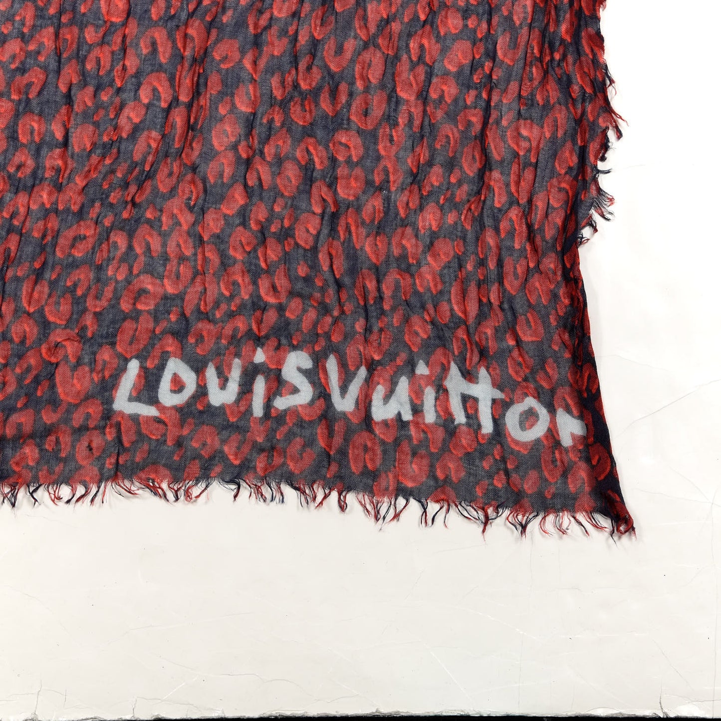 Cotton Leopard Stole Rouge Fauviste
