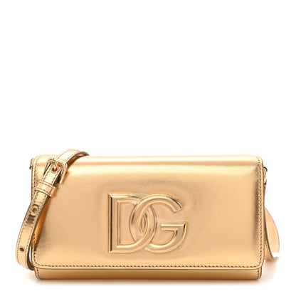 Dolce & Gabbana Metallic Lambskin DG 3.5 Clutch Gold 1 of 10