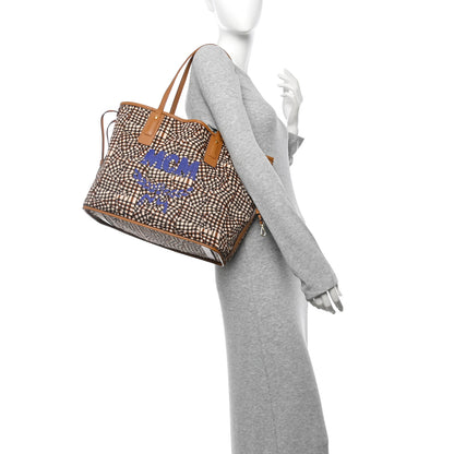 MCM Visetos Medium Liz Reversible Shopper Tote Cognac 2 of 17