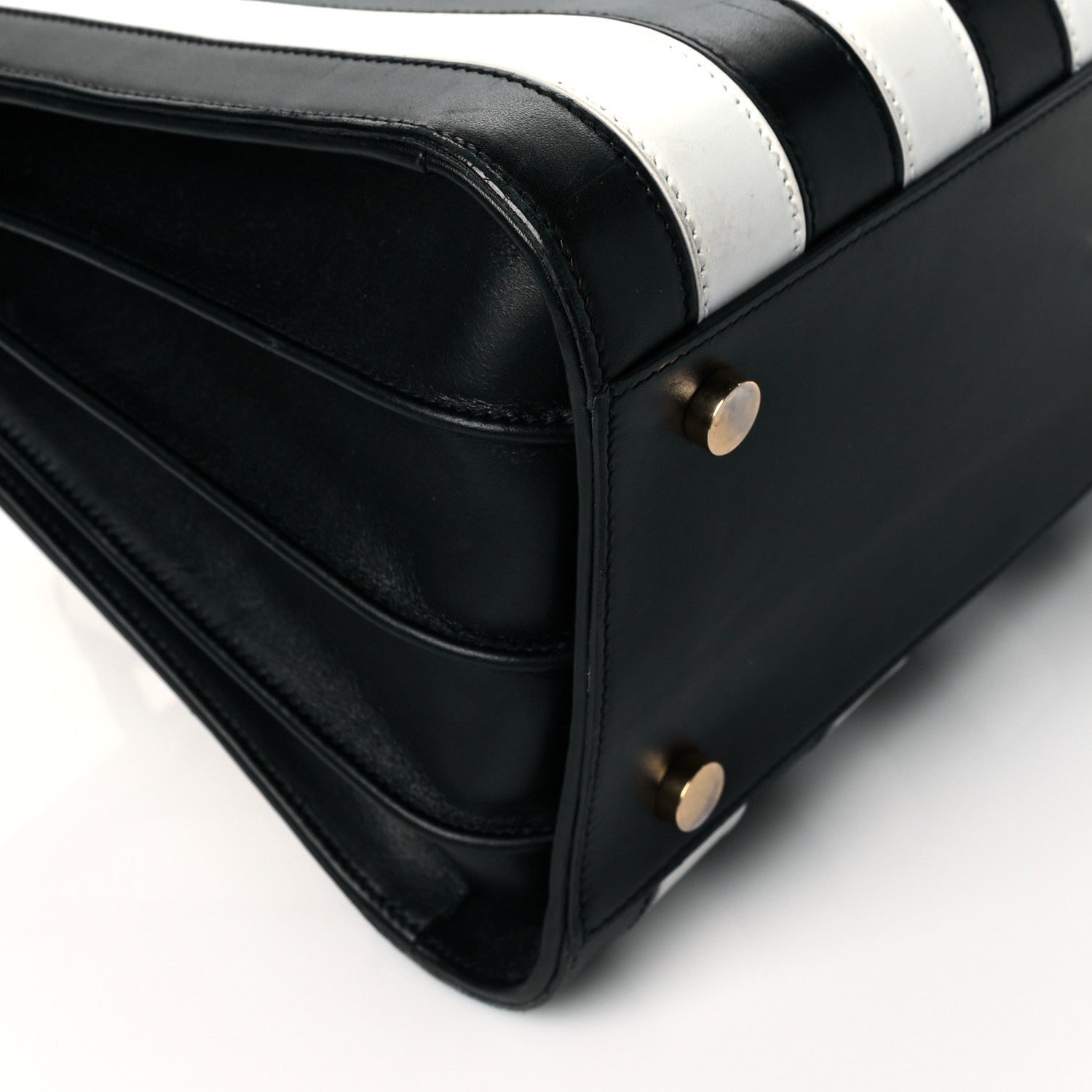 Saint Laurent Calfskin Striped Small Sac De Jour Black White 9 of 11