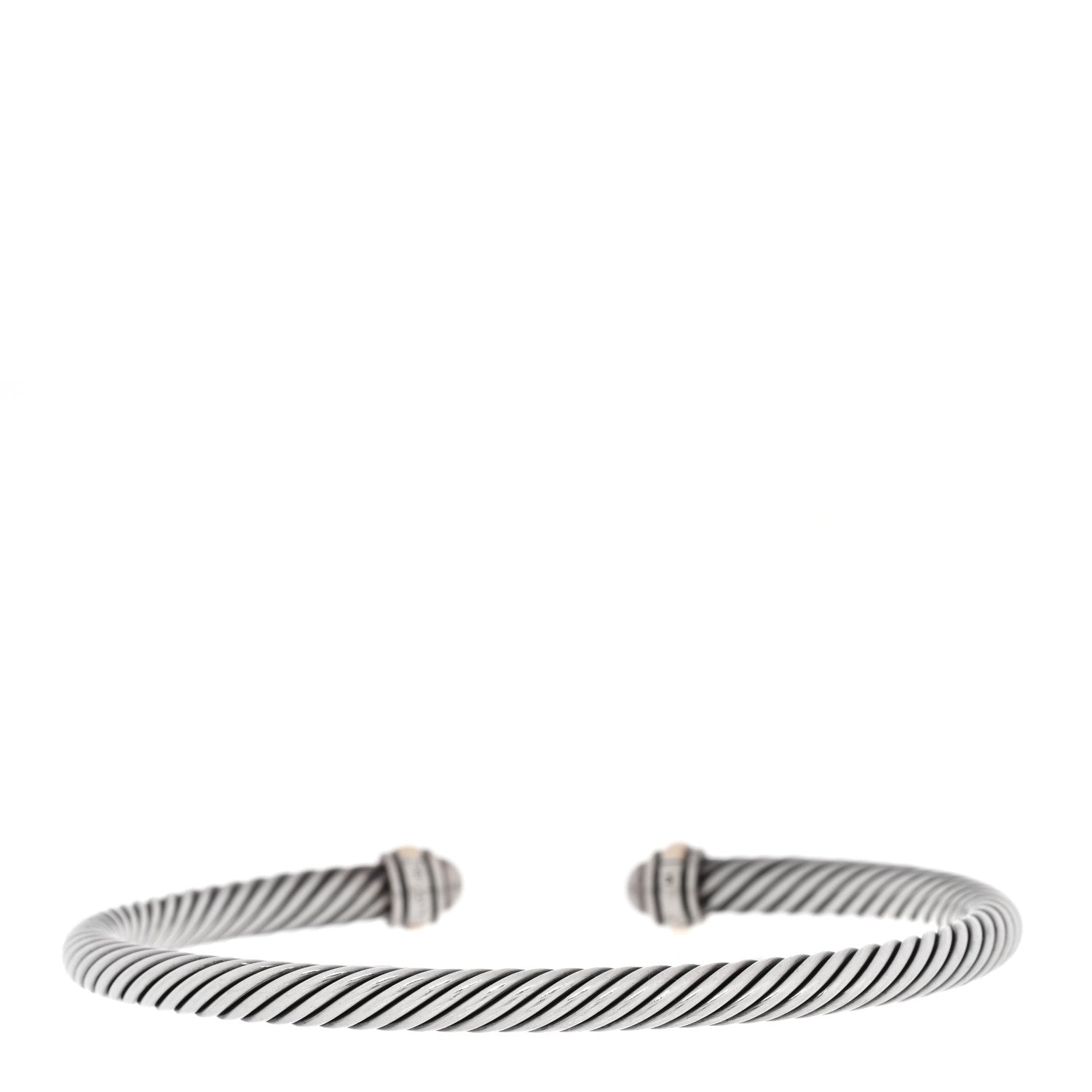 David Yurman DAVID YURMAN Sterling Silver 18K Yellow Gold 4mm Cable Classics Bracelet 2 of 4