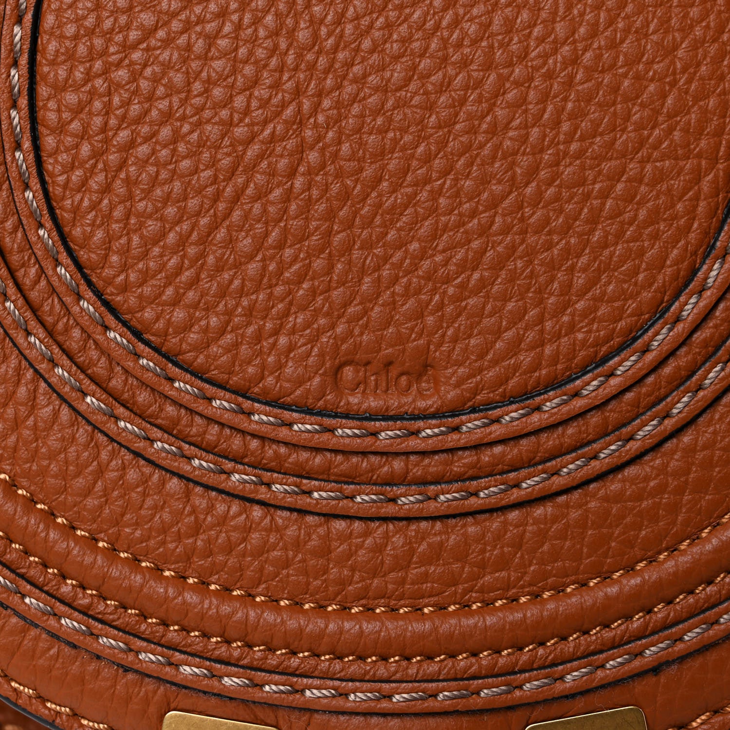 Chloe Calfskin Mini Marcie Round Crossbody Bag Tan 11 of 11