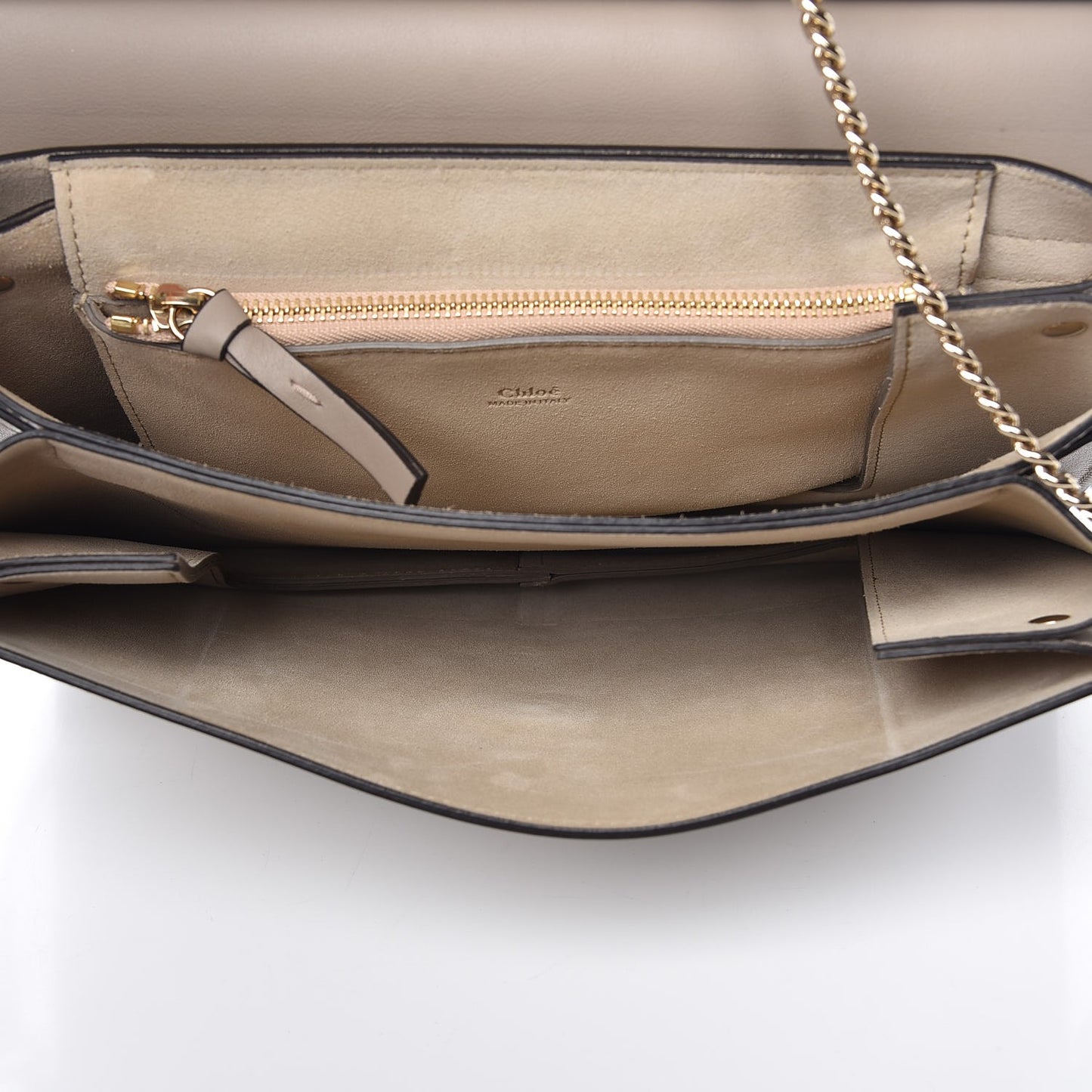 Calfskin Suede Medium Faye Shoulder Bag Motty Grey