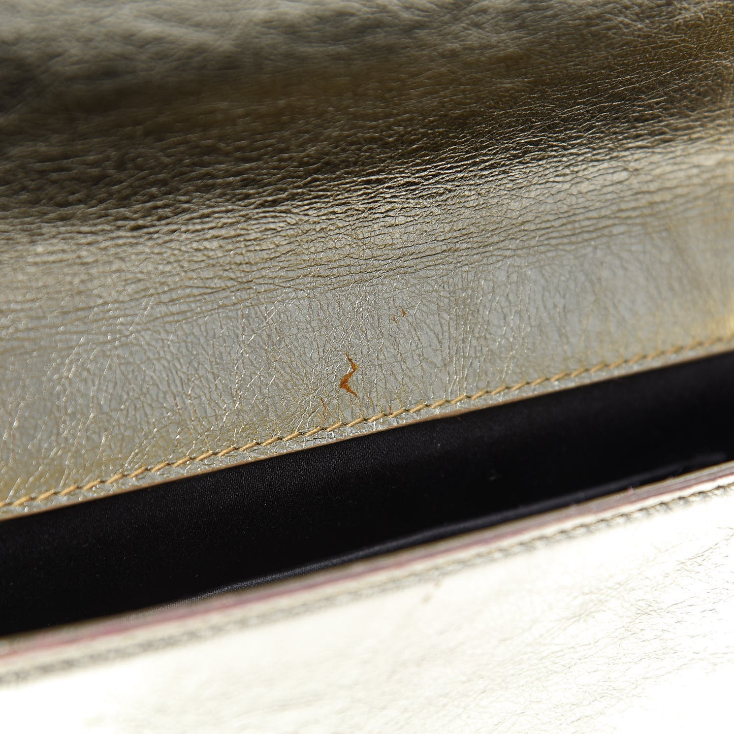 Metallic Calfskin Monogram Large Belle De Jour Clutch Gold