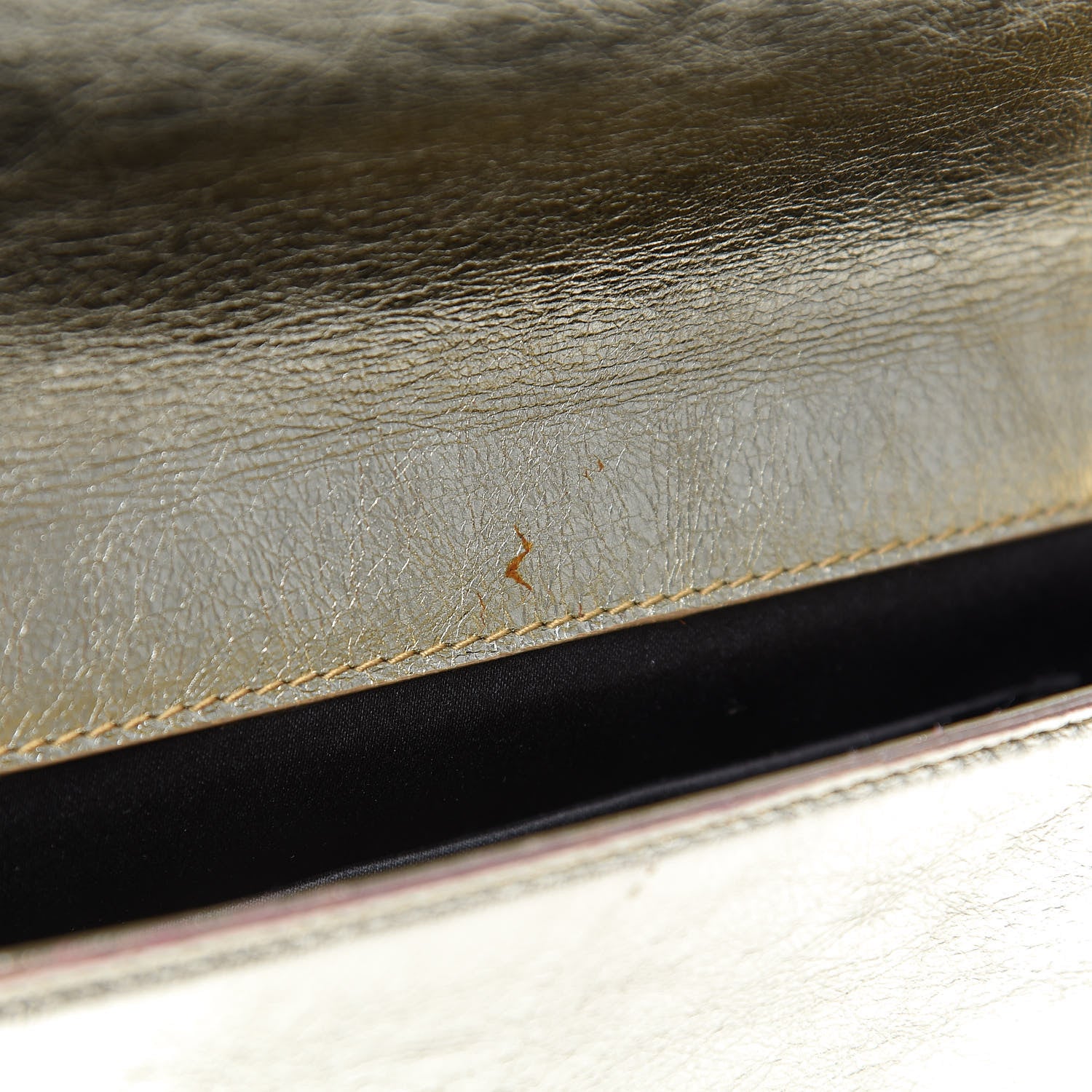 Saint Laurent Metallic Calfskin Monogram Large Belle De Jour Clutch Gold 7 of 8
