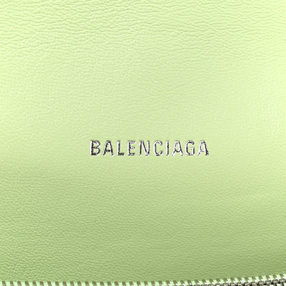 Balenciaga Shiny Paper Calfskin Floral Printed Large Crush Sling Bag Green 9 of 17