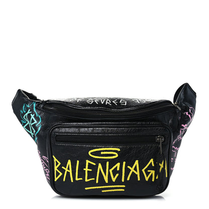 Balenciaga Agneau Arena Graffiti All Over Explorer Belt Bag Black Multicolor 1 of 9