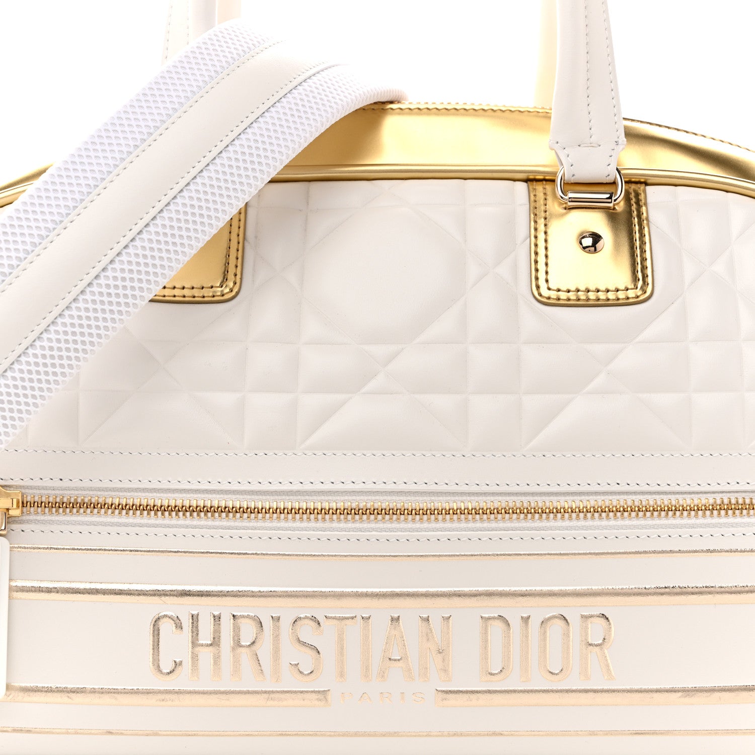 Christian Dior Calfskin Padded Macrocannage Medium Dior Vibe Zip