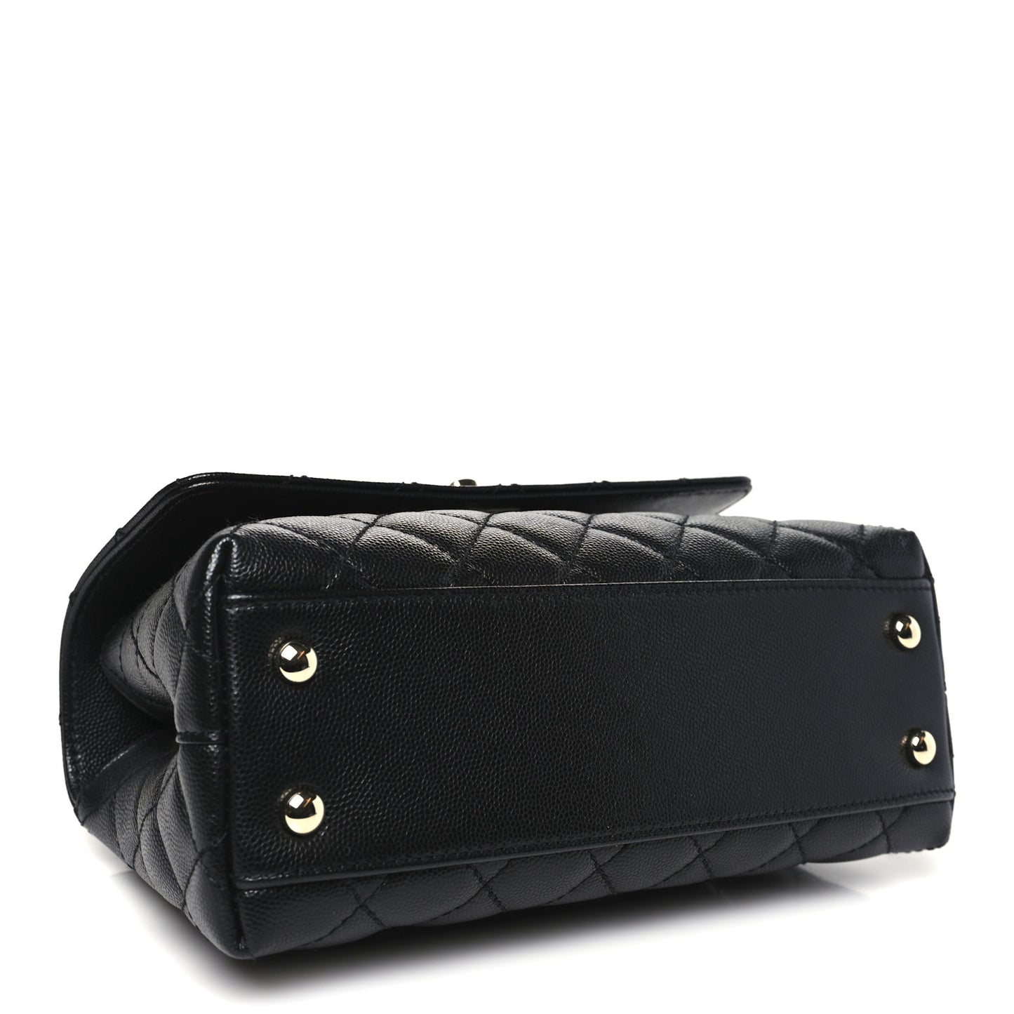 Caviar Quilted Mini Coco Handle Flap Black