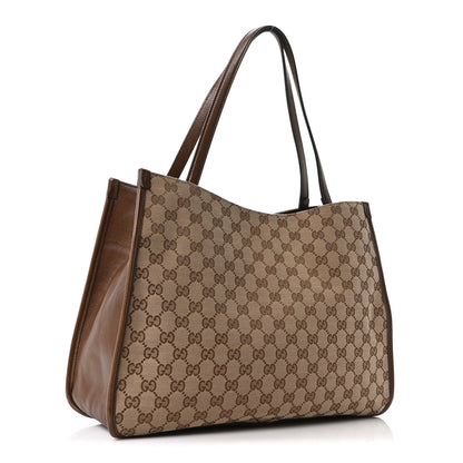 Gucci Monogram New Sakai Calfskin Lux Horsebit 1955 Tote Bag Beige Ebony Brown Sugar 3 of 10
