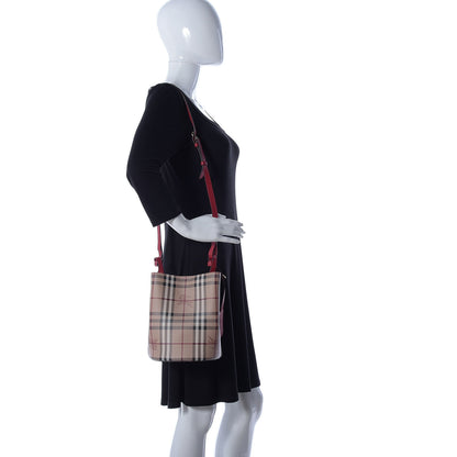 Burberry Haymarket Check Colours Small Lorne Bucket Crossbody Poppy Red 2 of 9