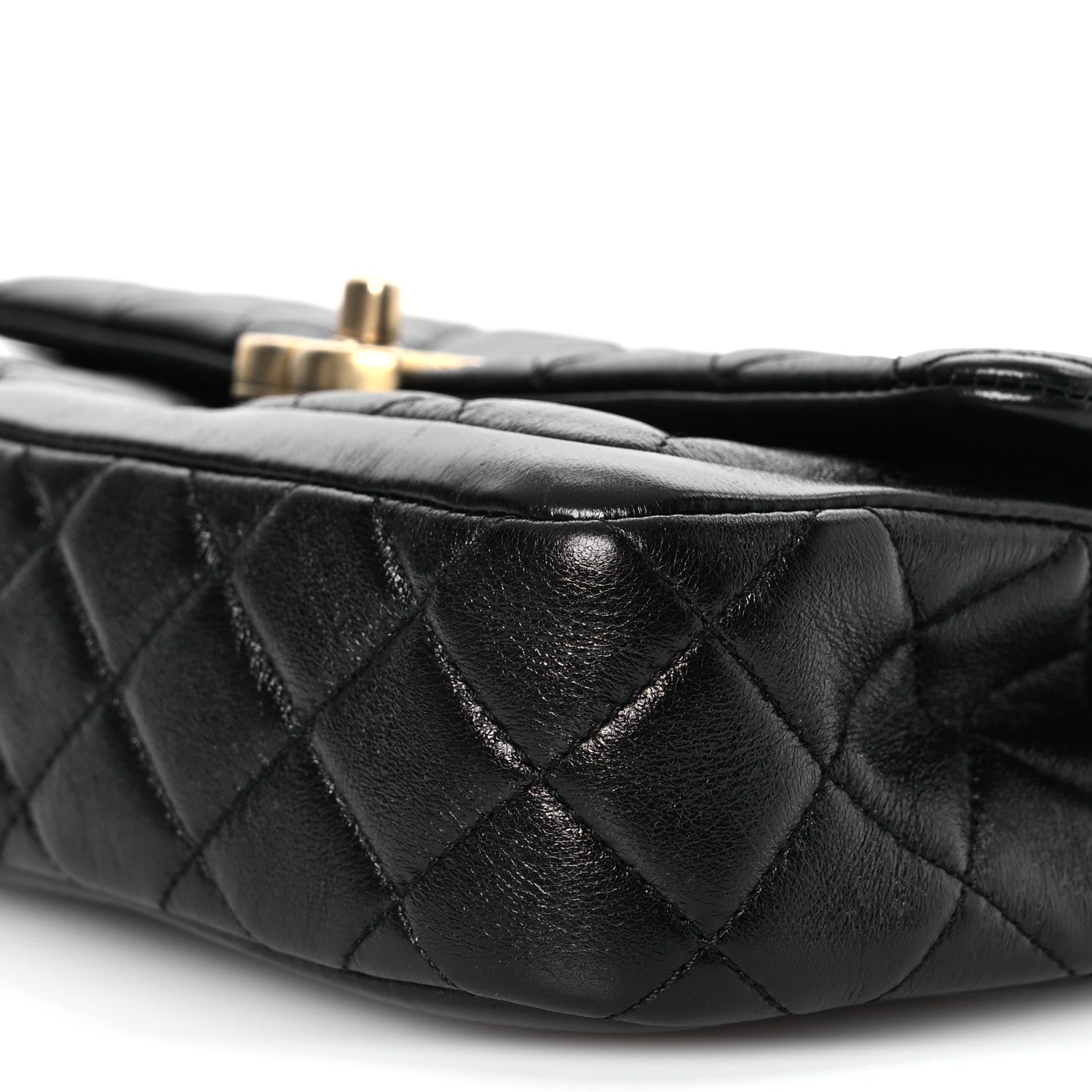 Chanel Shiny Lambskin Quilted Small Daily Friend Flap Black 10 of 14