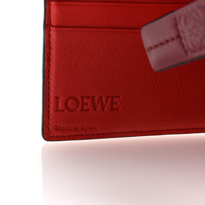 Loewe Grained Calfskin Small Vertical Wallet Poppy Pink Burgundy 6 of 8